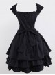 Pure Cotton Black And Lace Gothic Lolita Sleeveless Dress