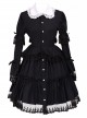 Black Lapel Ruffle Gothic Lolita Long Sleeve Dress