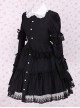 Black Lapel Ruffle Gothic Lolita Long Sleeve Dress