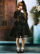 Black Lapel Ruffle Gothic Lolita Long Sleeve Dress