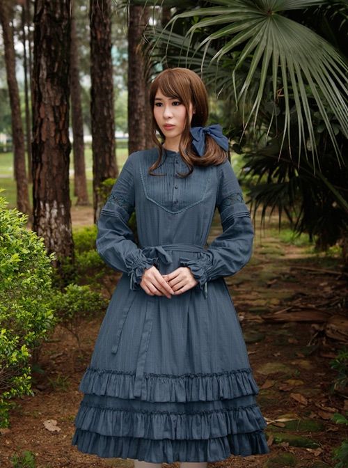 Morning's Aurora Series Pure Cotton Classic Lolita Long Sleeve Dress