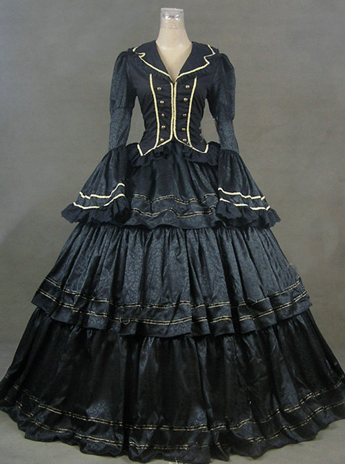 Victorian Style Gothic Lolita Prom Long Sleeve Dress