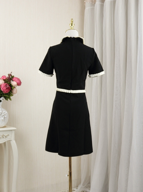 Elegant Slim Black Short Sleeve Dress