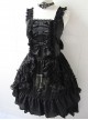 Black Sleeveless Halter Gothic Punk Lolita Dress