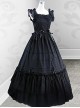 Black Retro Victorian Gothic Lolita Fly Sleeves Long Dress