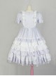 Cute Bowknot Short Sleeves Pompon Sweet Lolita Dress