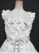 White Multi-storey Ruffles Sleeveless Sweet Lolita Dress