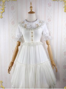 Iridescent Sugar's Dream Series Ruffles Sweet Lolita Flying Sleeve Dress