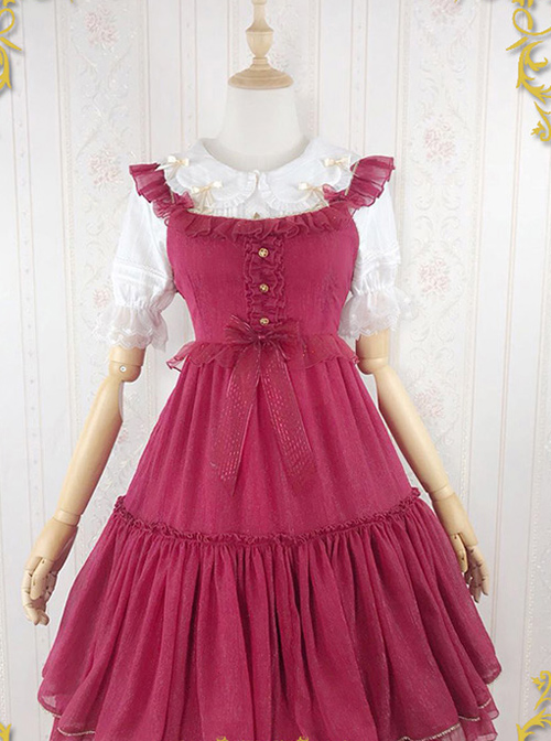 Iridescent Sugar's Dream Series Ruffles Sweet Lolita Flying Sleeve Dress