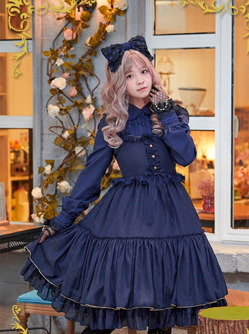 Iridescent Sugar's Dream Series Ruffles Sweet Lolita Flying Sleeve Dress