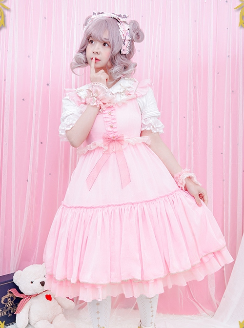 Iridescent Sugar's Dream Series Ruffles Sweet Lolita Flying Sleeve Dress