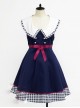 Lapel Bowknot Double-breasted Sleeveless Classic Lolita Dress