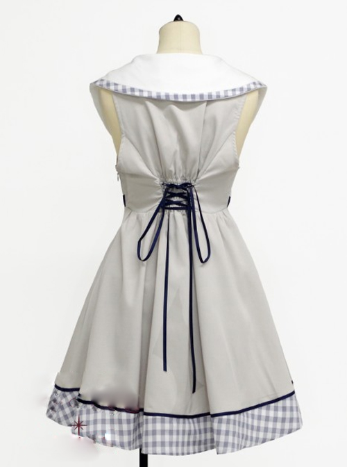 Lapel Bowknot Double-breasted Sleeveless Classic Lolita Dress