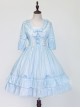 Jacquard Cotton Pure Color Classic Lolita Half Sleeves Dress