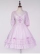 Jacquard Cotton Pure Color Classic Lolita Half Sleeves Dress