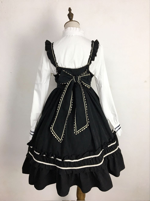 Black Elegant Bowknot Classic Lolita Sling Dress