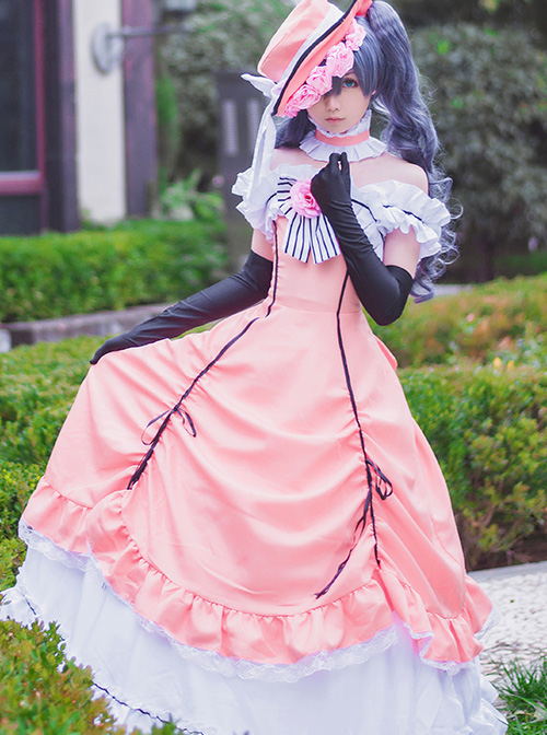 Black Butler Ciel Phantomhive Cosplay Costume Lolita Pink Dress