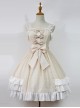 Cream Mousse Macarons Color Plaid Classic Lolita Sling Dress