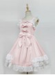 Cream Mousse Macarons Color Plaid Classic Lolita Sling Dress