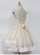 Cream Mousse Macarons Color Plaid Classic Lolita Sling Dress