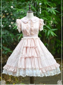 Pure Color Chiffon Lace Classic Lolita Sleeveless Dress