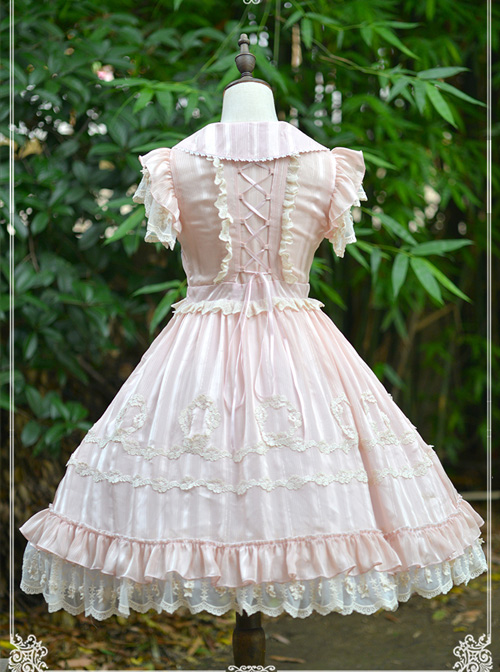 Pure Color Chiffon Lace Classic Lolita Sleeveless Dress