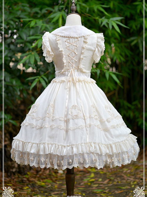 Pure Color Chiffon Lace Classic Lolita Sleeveless Dress