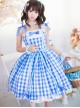 Pure Cotton Plaid Sweet Lolita Sling Dress