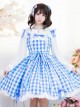 Pure Cotton Plaid Sweet Lolita Sling Dress