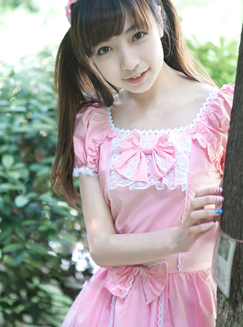 Pink Short Sleeves Sweet Bow Lolita Dress