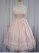 Pink Short Sleeves Sweet Lace Bow Ruffles Lolita Dress