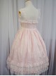 Pink Short Sleeves Sweet Lace Bow Ruffles Lolita Dress