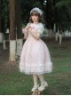 Pink Short Sleeves Sweet Lace Bow Ruffles Lolita Dress