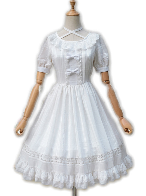 Chiffon Short Sleeves Bowknot Classic Lolita Dress