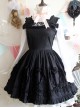 Black Cute Bowknot Slim Classic Lolita Sling Dress