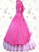 Pink Pleuche Victorian Gothic Lolita Short Sleeve Dress