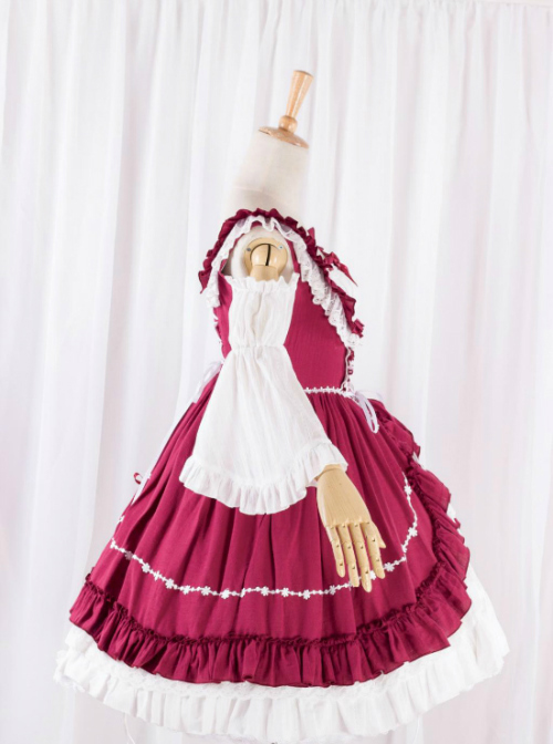 Elegant Red And White Classic Lolita Dress