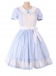 Alice In Wonderland Blue Short Puff Sleeves Classic Lolita Dress