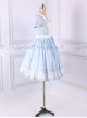 Alice In Wonderland Blue Short Puff Sleeves Classic Lolita Dress