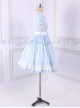 Alice In Wonderland Blue Short Puff Sleeves Classic Lolita Dress