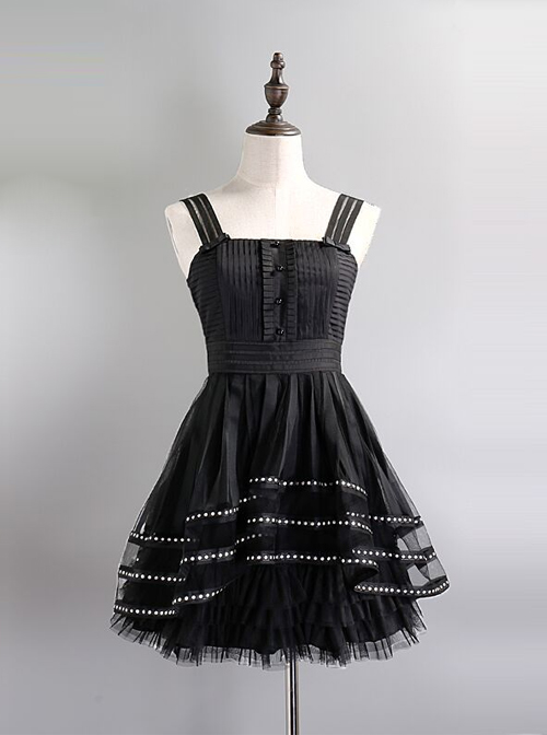 Sexy High Waist Gothic Lolita Sling Dress