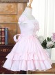 Pink Bind Straps Lace Sweet Lolita Short Sleeves Dress