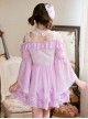 Purple Chiffon Sweet Lolita Long Sleeve Dress