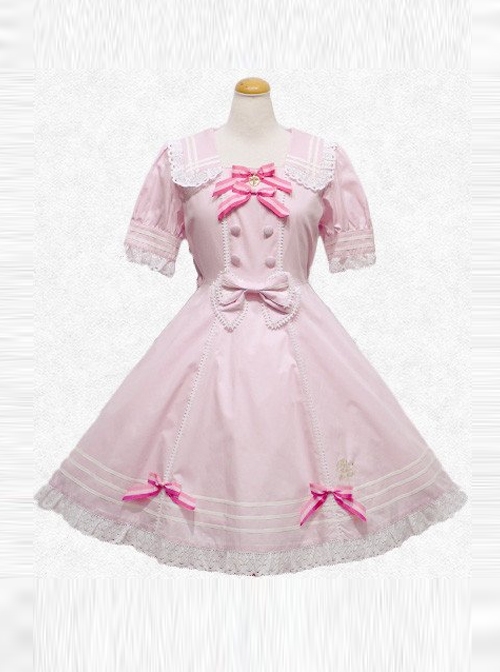 Summer's Big Miss Series Pink Short Sleeve Classic Lolita Dress