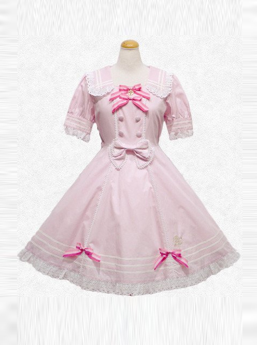 Summer's Big Miss Series Pink Short Sleeve Classic Lolita Dress