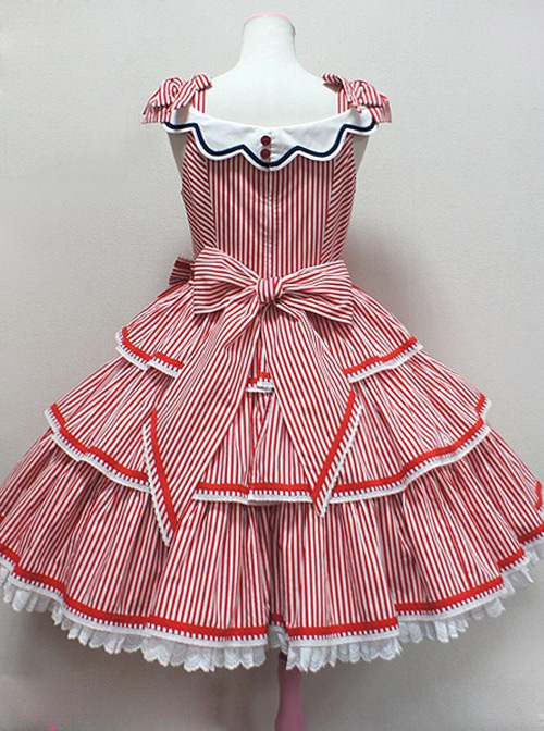 Striped Ocean Series Classic Lolita Sleeveless Dress