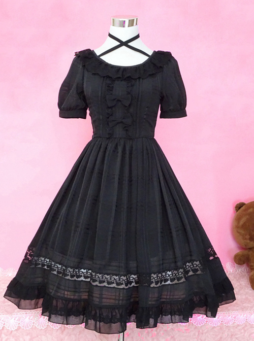 Pure Color Short Sleeves Classic Lolita Dress