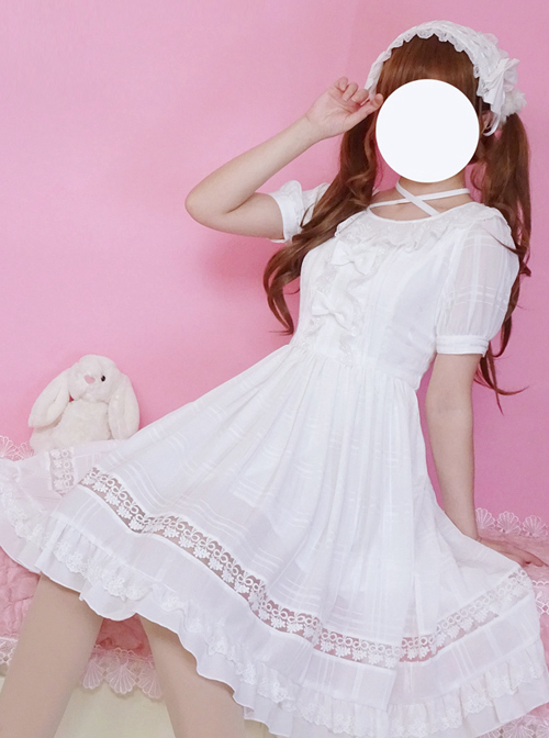Pure Color Short Sleeves Classic Lolita Dress