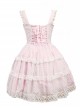 Pink Sleeveless Lace Ruffles Sweet Lolita Dress