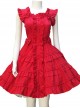 Red Sleeveless Ruffles Classic Lolita Dress